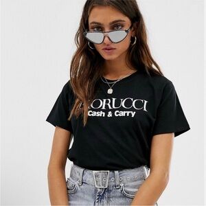 Fiorucci black cash & carry cotton t shirt crewneck size SM
